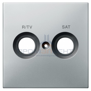 Накладка телевизионной розетки c надписью TV+SAT System Design Merten сталь