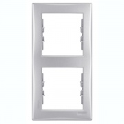 Рамка Sedna 2 поста вертикальная, алюминий