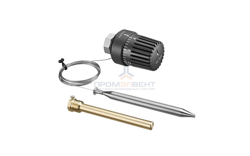 Головка термостатическая Oventrop Tri-D - M30x1.5 (40-70°C, с погружным датчиком 2 м., цвет черный)