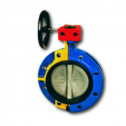 Затвор дисковый поворотный Zetkama 499 A - Ду900 (PN10, Tmax 110°C, c редуктором, диск. нерж сталь)