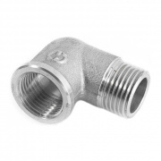 Отвод 90° латунный резьбовой равнопроходный STOUT (НР/ВР) - 1"1/4 (никелированный)