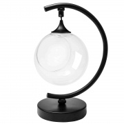 FT-09-01 Фитосветильник настольный, стеклянный шар Ø200мм, 5 В, 3Вт, диммер, USB-штекер длиной 1,8 м, С-образный, черный (без наполнения)