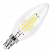 Лампа филаментная светодиодная свеча Feron LB-166 7W 230V E14 4000K 760lm DIM filament белый свет