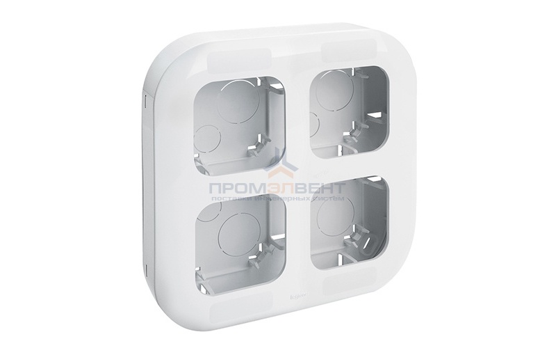 Рамка 4 поста Legrand Quteo белая [уп 2шт]