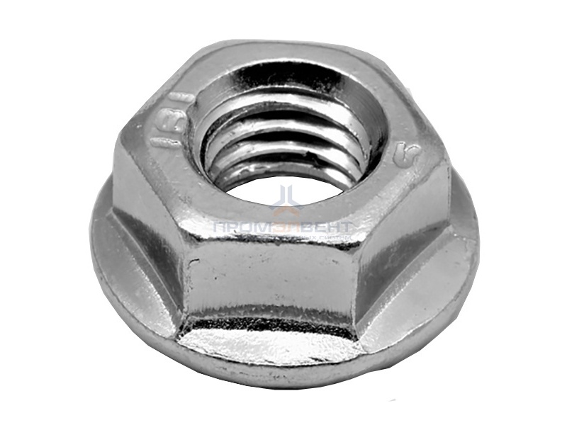 Гайка с фланцем М8 шестигранная оцинкованная DIN6923 (упаковка 200шт)