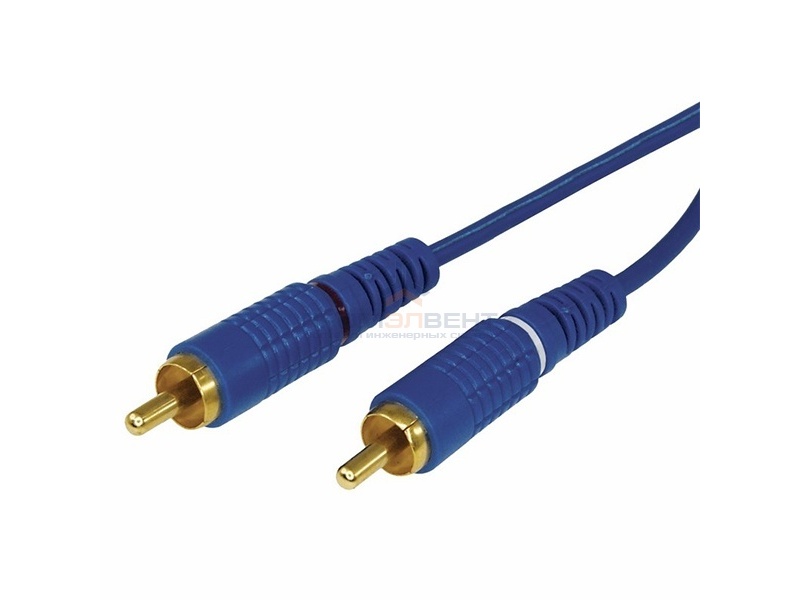 Шнур 2x2 RCA 5М синий GOLD