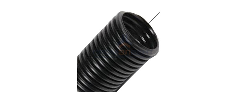 Труба двустенная гибкая, с протяжкой, с соединительной муфтой, внешний диаметр 50 мм (черная)