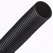 Труба ПНД гофрированная DKC д.16мм, лёгкая с протяжкой, цвет чёрный [бухта 100м]